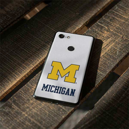 University of Michigan White Jersey Google Pixel 3 Skin